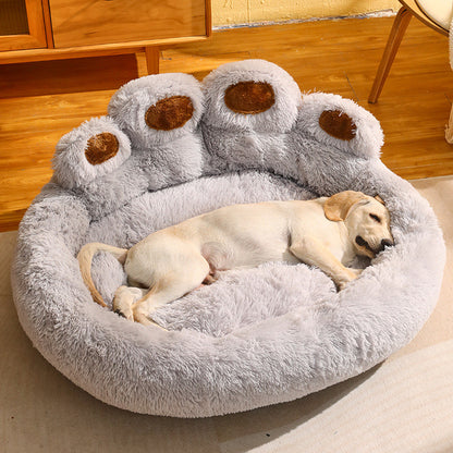 Giant Paw-Shaped Pet Bed – Ultra-Plush Calming Dog & Cat Sofa (Deep Sleep, Anti-Anxiety Design)