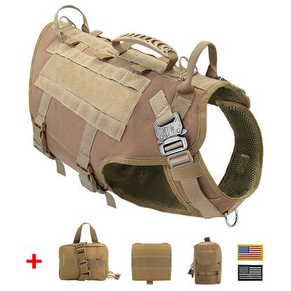 Full Tactical Dog Gear Set – Military Vest with MOLLE Backpacks, Rope Lead & Patch Set for Malinois, Shepherds & Working Breeds (3-Pack System)