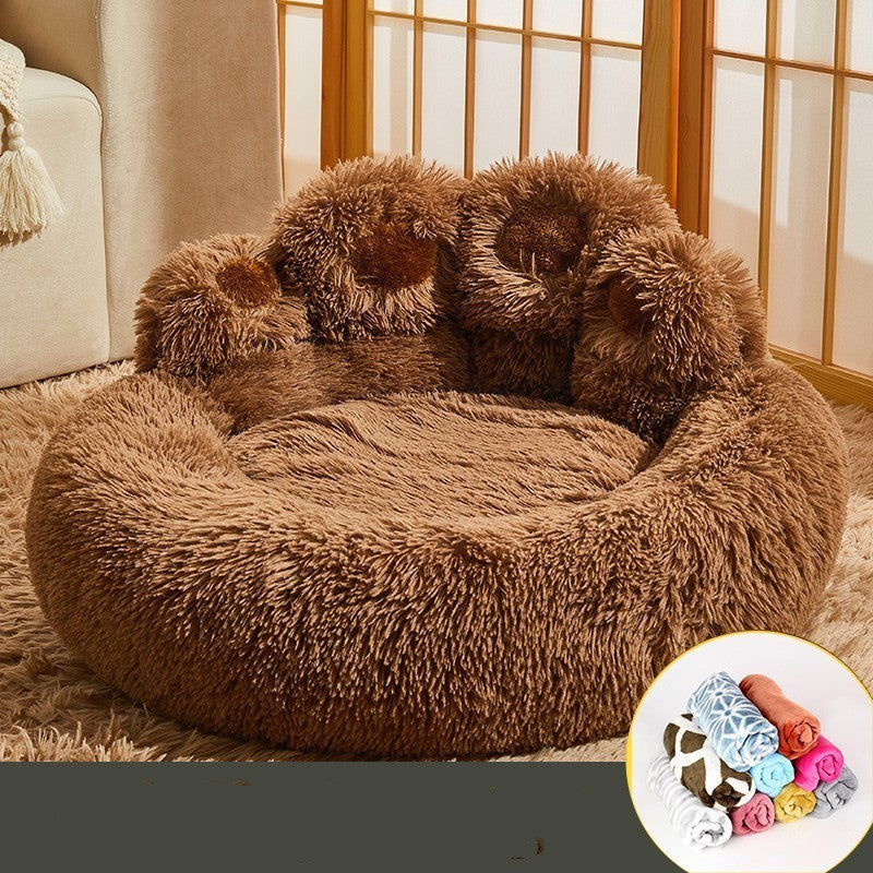 Giant Paw-Shaped Pet Bed – Ultra-Plush Calming Dog & Cat Sofa (Deep Sleep, Anti-Anxiety Design)