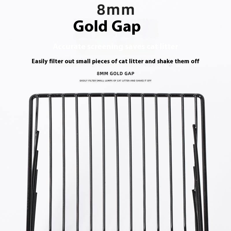 Heavy-Duty Metal Cat Litter Scoop – Alloy Litter Sifter with Comfort Grip Handle