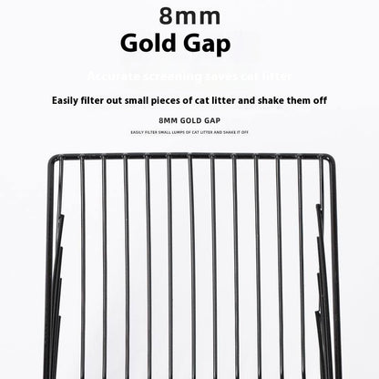 Heavy-Duty Metal Cat Litter Scoop – Alloy Litter Sifter with Comfort Grip Handle