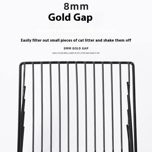 Heavy-Duty Metal Cat Litter Scoop – Alloy Litter Sifter with Comfort Grip Handle