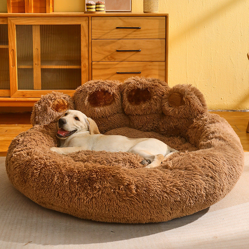 Giant Paw-Shaped Pet Bed – Ultra-Plush Calming Dog & Cat Sofa (Deep Sleep, Anti-Anxiety Design)