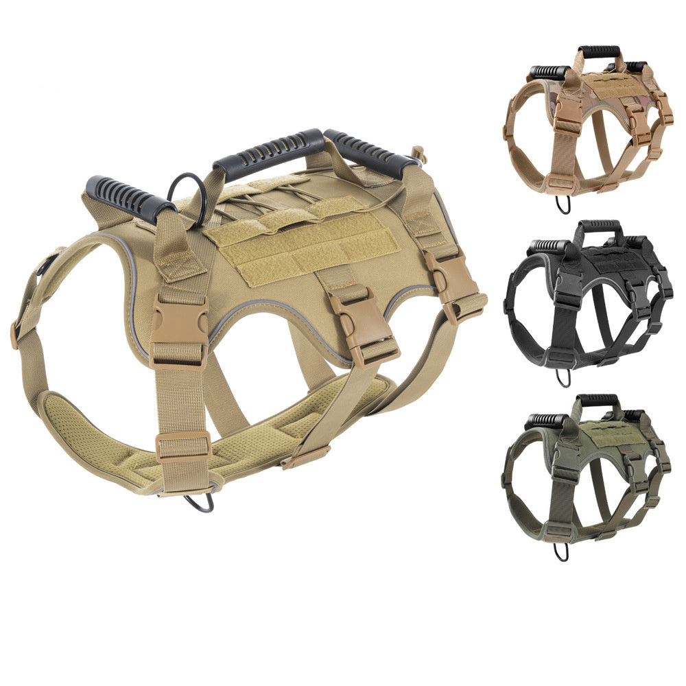Reflective Tactical Dog Harness — No-Pull, Breakaway-Safe, Heavy-Duty Control