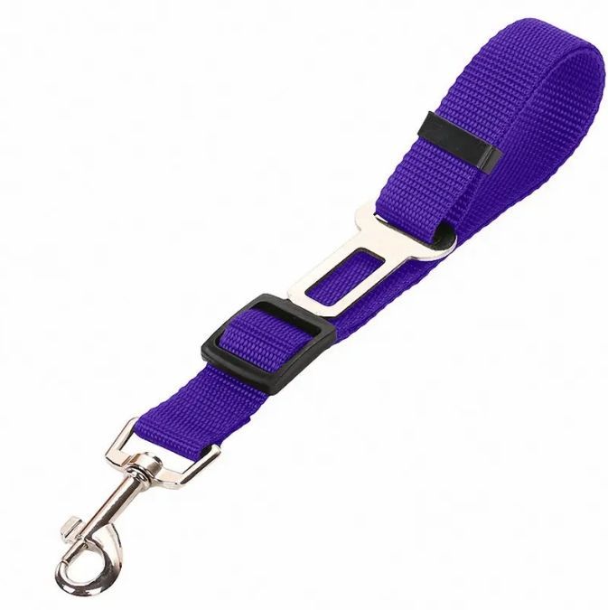 Adjustable Vehicle Safety Leash for Dogs – Heavy-Duty Nylon Car Seat Belt Clip for Secure & Comfortable Pet Travel