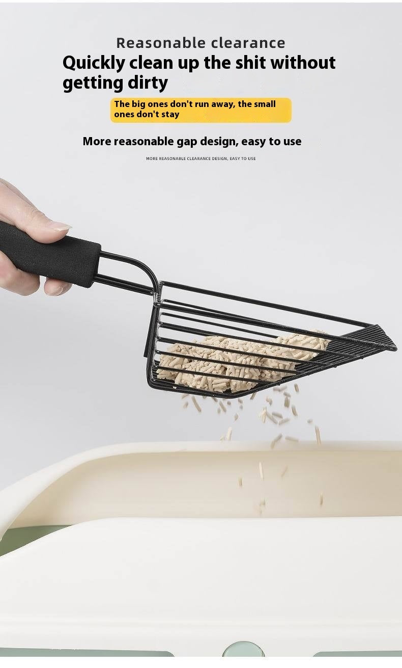 Heavy-Duty Metal Cat Litter Scoop – Alloy Litter Sifter with Comfort Grip Handle