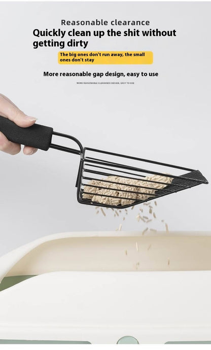 Heavy-Duty Metal Cat Litter Scoop – Alloy Litter Sifter with Comfort Grip Handle