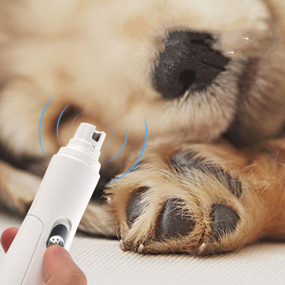 Electric Pet Nail Trimmer – USB Rechargeable Nail Polisher for Dogs & Cats (Safe, Low-Noise Grooming Tool)