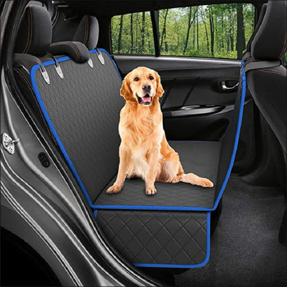 Mesh View Hammock Dog Car Seat Cover – Waterproof, Anti-Slip Rear Seat Protector with Zippered Sides & Safety Belt System